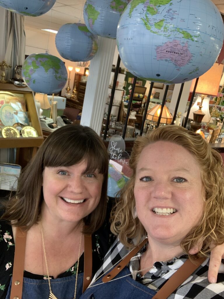 Dawn on the left and Kelley on the right while shopping together