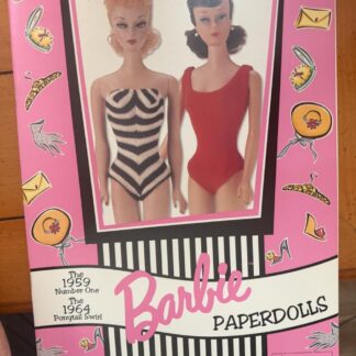 Vintage 1997 Avon Barbie Paperdolls featuring the 1959 Number One and 1964 Ponytail Swirl